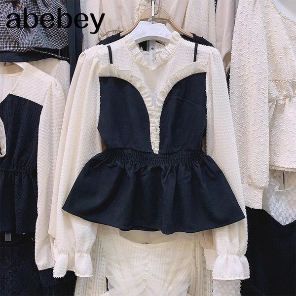patchwork female high waist lace up lantern long sleeve fake two piece set womens shirt blouse korean fashion women's blouses & shirts, White
patchwork female high waist lace up lantern long sleeve fake two piece set womens shirt blouse korean fashion women's blouses & shirts, White