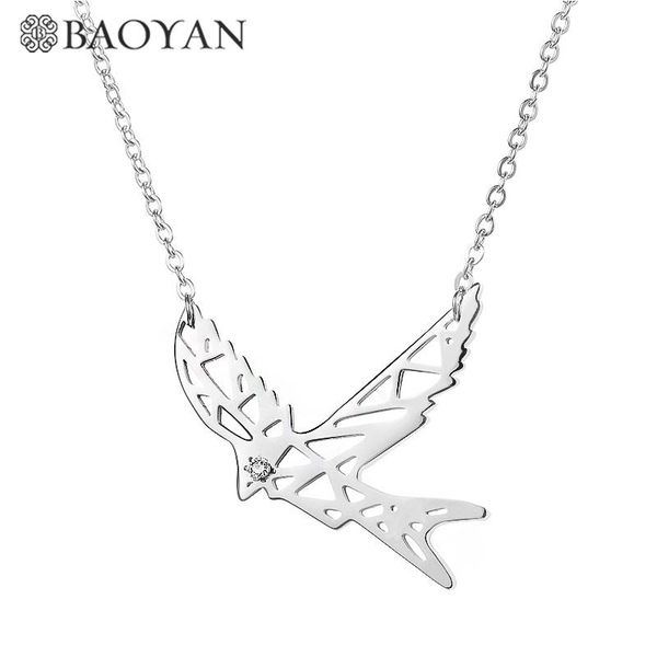 pendant necklaces baoyan stainless steel silver color gold flying bird swallow zircon necklace for women
pendant necklaces baoyan stainless steel silver color gold flying bird swallow zircon necklace for women