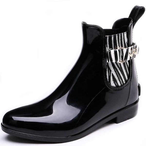 boots tongpu women's ankle high glossy surface zebra side elastic belt and ring waterproof outdoor rain1, Black
boots tongpu women's ankle high glossy surface zebra side elastic belt and ring waterproof outdoor rain1, Black