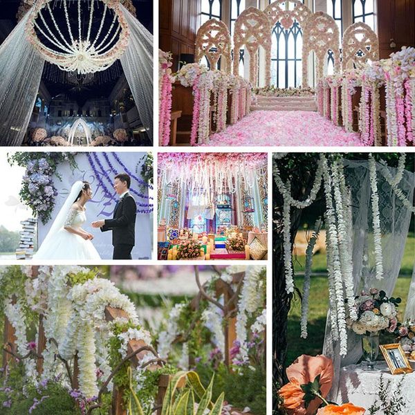 party decoration 100cm wisteria vine artificial flowers silk garland arch wedding home garden hanging floral wall decor
party decoration 100cm wisteria vine artificial flowers silk garland arch wedding home garden hanging floral wall decor