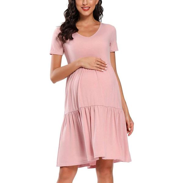 maternity dresses summer women solid short sleeve casual pregnancy dress clothes for vestidos maternales, White
maternity dresses summer women solid short sleeve casual pregnancy dress clothes for vestidos maternales, White