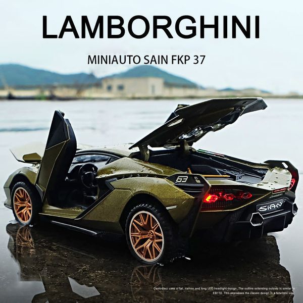 132 Lamborghinis Sian FKP37 Car Alloy Sports Car Model Diecast Sound Super Racing Lifting Tail Hot Car Wheel For Children Gifts
132 Lamborghinis Sian FKP37 Car Alloy Sports Car Model Diecast Sound Super Racing Lifting Tail Hot Car Wheel For Children Gifts