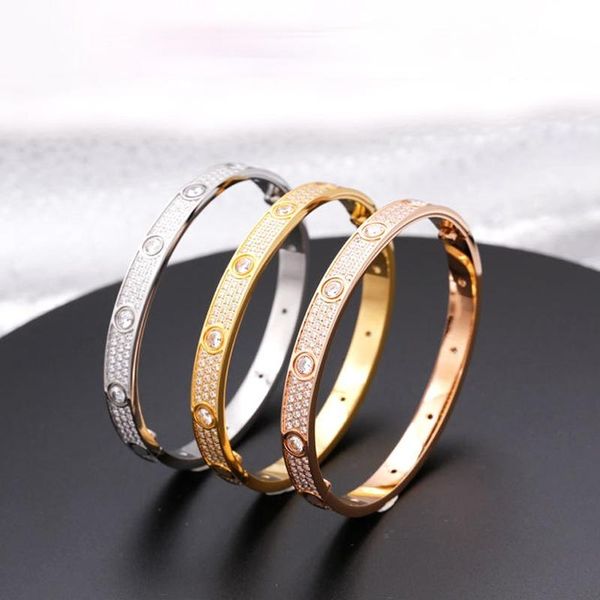 bangle brand products screw fashion luxury bracelets for women men zircon inlaid gold couple designer jewelry gifts, Black
bangle brand products screw fashion luxury bracelets for women men zircon inlaid gold couple designer jewelry gifts, Black