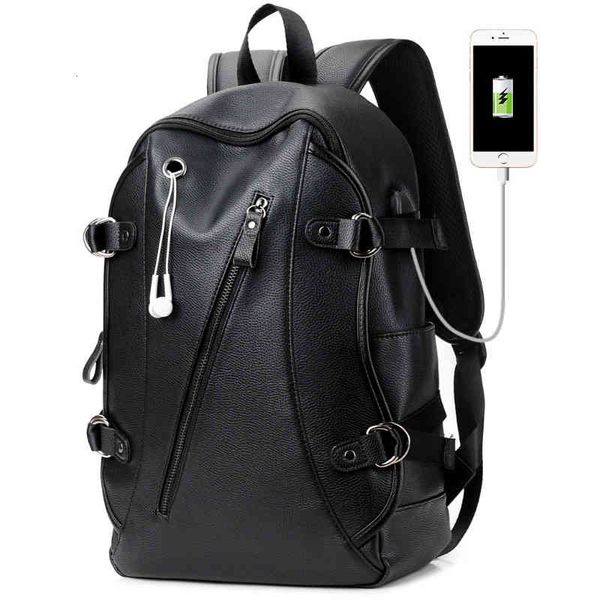 backpack handbags bags korean men's pu fashion travel schoolbag leisure trend computer