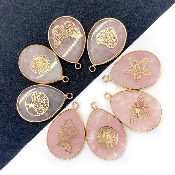 charms drop-shaped crystal pendant natural stone pink jewelry edging diy making necklace accessories charm wholesale, Bronze;silver
charms drop-shaped crystal pendant natural stone pink jewelry edging diy making necklace accessories charm wholesale, Bronze;silver