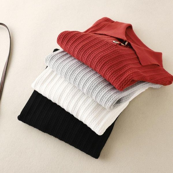 women's sweaters collar button knitted sweater women pullovers autumn korean chic slim bottoming stretch soft jumpers, White;black
women's sweaters collar button knitted sweater women pullovers autumn korean chic slim bottoming stretch soft jumpers, White;black
