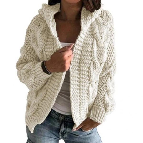 women's knits & tees autumn winter hooded cardigans women sweater coat loose open front twist knitted cardigan for knitwear, White
women's knits & tees autumn winter hooded cardigans women sweater coat loose open front twist knitted cardigan for knitwear, White