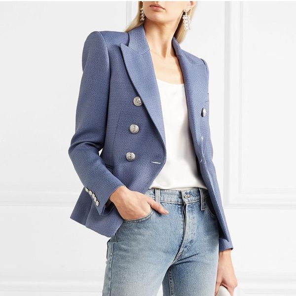women's suits & blazers high street fashion 2021 stylish blazer jacket silver lion buttons double breasted outer wear, White;black
women's suits & blazers high street fashion 2021 stylish blazer jacket silver lion buttons double breasted outer wear, White;black