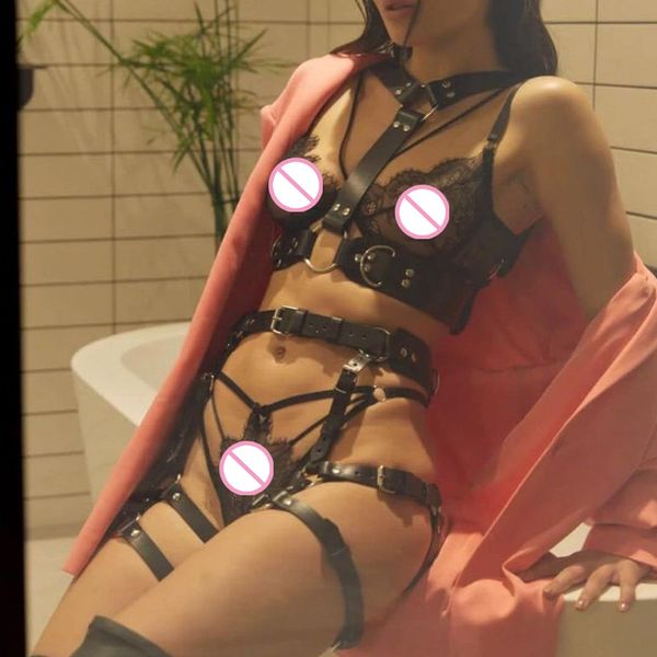 Women Sexy Leather Harness Sets Bondage Body Straps Chest Harness Cage Gothic Garter Belt Suspenders Fetish Belt Garters, Silver
Women Sexy Leather Harness Sets Bondage Body Straps Chest Harness Cage Gothic Garter Belt Suspenders Fetish Belt Garters, Silver