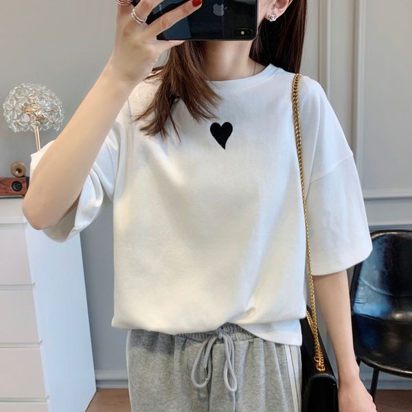 loose embroidered color love tracksuits thin t matching korean high woven cotton short sleeve t-shirt, Gray
loose embroidered color love tracksuits thin t matching korean high woven cotton short sleeve t-shirt, Gray