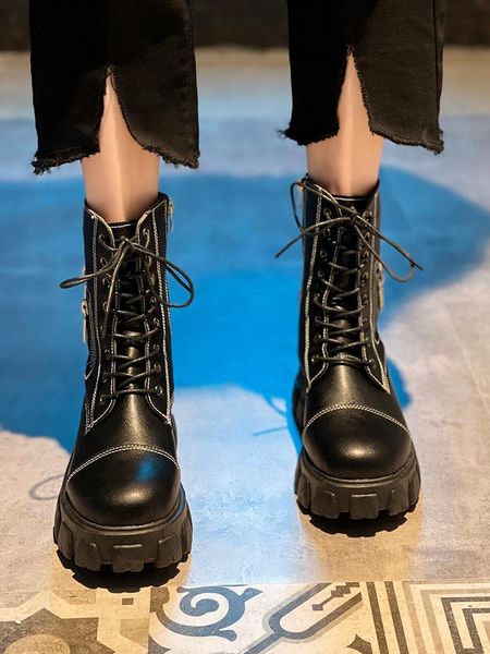 boots lace up women 2021 shoes luxury designer round toe med lolita rock fashion rubber summer ladies ankle solid cross-tied, Black
boots lace up women 2021 shoes luxury designer round toe med lolita rock fashion rubber summer ladies ankle solid cross-tied, Black