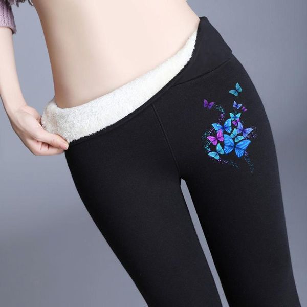 women's leggings women butterfly print bottoming trousers autumn and winter plus velvet thickening high waist elastic small foot trouse, Black
women's leggings women butterfly print bottoming trousers autumn and winter plus velvet thickening high waist elastic small foot trouse, Black