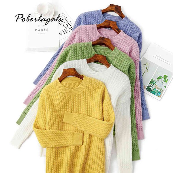 autumn thick wool blends knit twist pullovers sweaters female winter korean knitted pull oversized sweater womens jumper 210420, White;black
autumn thick wool blends knit twist pullovers sweaters female winter korean knitted pull oversized sweater womens jumper 210420, White;black
