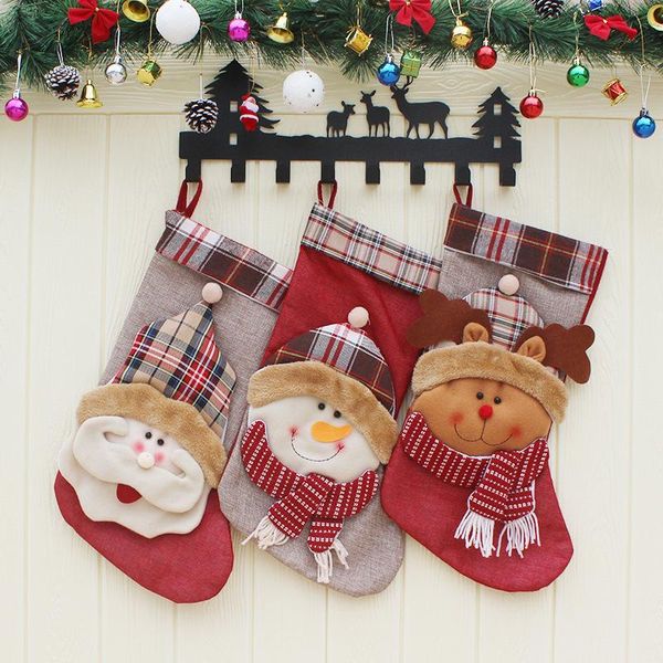 christmas decorations stockings hanging ornaments, creative plaid elk/snowman/santa claus candy snack gift bag festival decorative props
christmas decorations stockings hanging ornaments, creative plaid elk/snowman/santa claus candy snack gift bag festival decorative props
