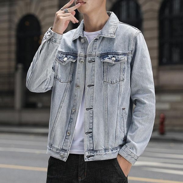 men's jackets spring autumn denim coat men pockets light gray slim casual hip hop turn-down collar jacket wild, Black;brown
men's jackets spring autumn denim coat men pockets light gray slim casual hip hop turn-down collar jacket wild, Black;brown