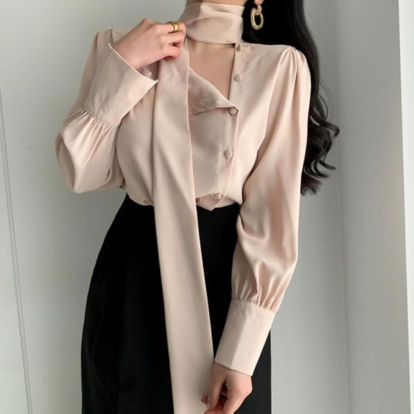 women's blouses & shirts 2021 spring women turtleneck lantern sleeve chiffon blouse button up apricot shirt office lady elegant loose k, White
women's blouses & shirts 2021 spring women turtleneck lantern sleeve chiffon blouse button up apricot shirt office lady elegant loose k, White