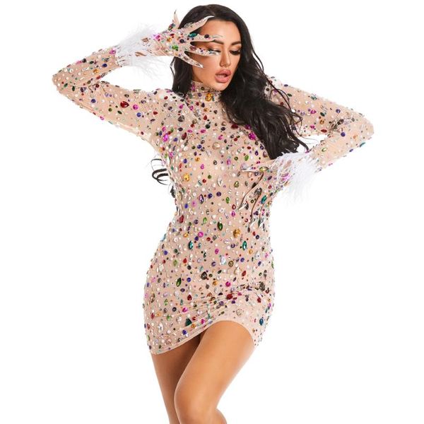 stage wear fashion sparkly multicolor rhinestones fether sleeve short dress prom gown evening see through crystal birthday party, Black;red
stage wear fashion sparkly multicolor rhinestones fether sleeve short dress prom gown evening see through crystal birthday party, Black;red