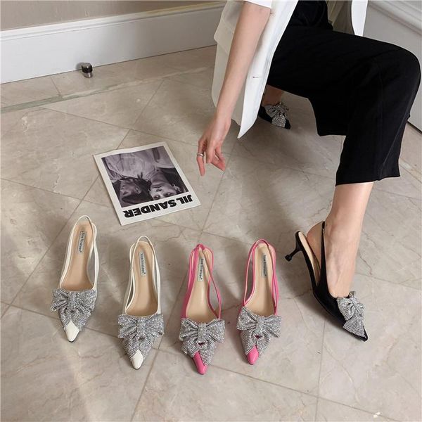 sandals pointed toe women thin high heels back strap pink/black/white summer dress shoes rhinestone bow crystal pumps slides
sandals pointed toe women thin high heels back strap pink/black/white summer dress shoes rhinestone bow crystal pumps slides