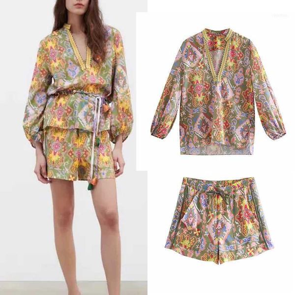 women's tracksuits women's clothing shorts sets beach style printed blouses women 2022 fashion v neck shirts+elegant loose, Gray
women's tracksuits women's clothing shorts sets beach style printed blouses women 2022 fashion v neck shirts+elegant loose, Gray
