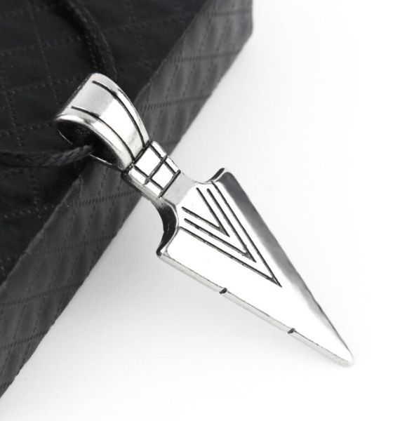 european and american personality necklaces arrow men's stainless steel leather rope necklace, Silver
european and american personality necklaces arrow men's stainless steel leather rope necklace, Silver