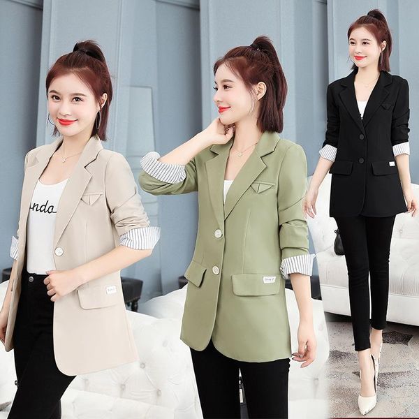 women's suits & blazers single coat 2021 autumn fashion casual temperament solid color single-breasted small suit shirt, White;black
women's suits & blazers single coat 2021 autumn fashion casual temperament solid color single-breasted small suit shirt, White;black