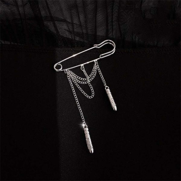 Metal bullet chain pin brooch net red fashionable Street earth cool personality suit accessories, Gray
Metal bullet chain pin brooch net red fashionable Street earth cool personality suit accessories, Gray