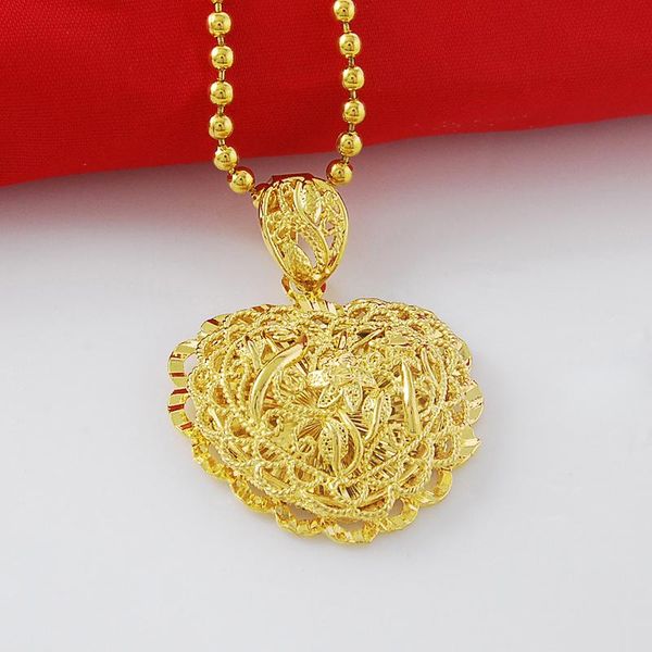 pendant necklaces selling womens 24k gold color necklace exquisite heart strand chain for women luxury noble wedding jewelry, Silver
pendant necklaces selling womens 24k gold color necklace exquisite heart strand chain for women luxury noble wedding jewelry, Silver