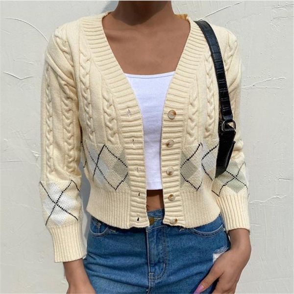 women casual long-sleeved coats v-neck knitted geometric pattern single-breasted short sweater coat lady winter fall outwear women's ja, Black;brown
women casual long-sleeved coats v-neck knitted geometric pattern single-breasted short sweater coat lady winter fall outwear women's ja, Black;brown