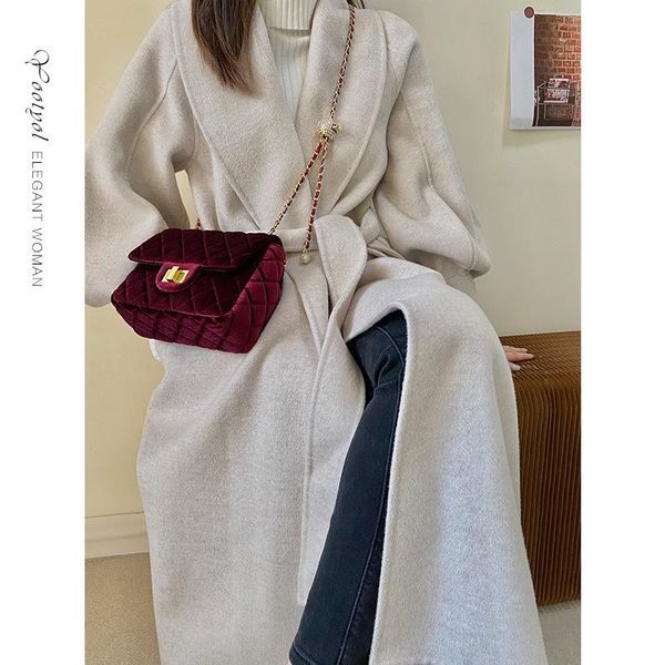 women's wool & blends "gentle incarnation japanese movie" australian coat lapel collar double-sided cloth cashmere female win, Black
women's wool & blends "gentle incarnation japanese movie" australian coat lapel collar double-sided cloth cashmere female win, Black