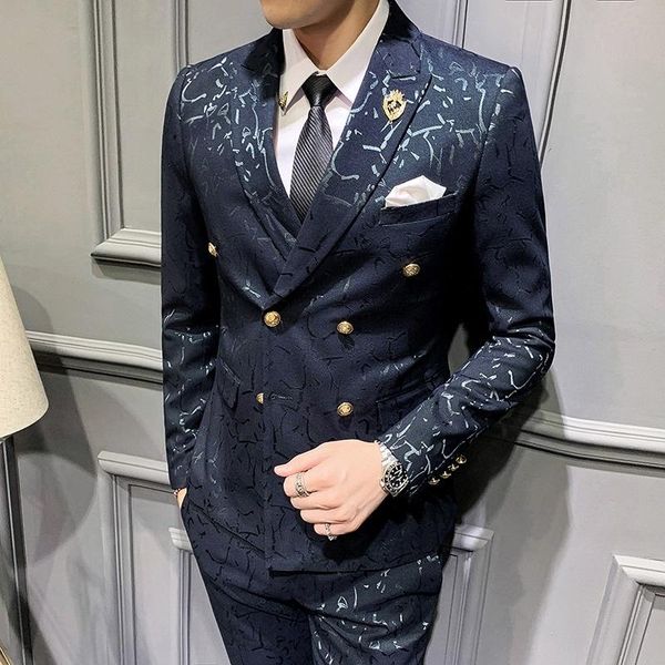 men's suits & blazers suit wedding jacquard dinner bridegroom dress slim fitting host fashion three piece, White;black
men's suits & blazers suit wedding jacquard dinner bridegroom dress slim fitting host fashion three piece, White;black