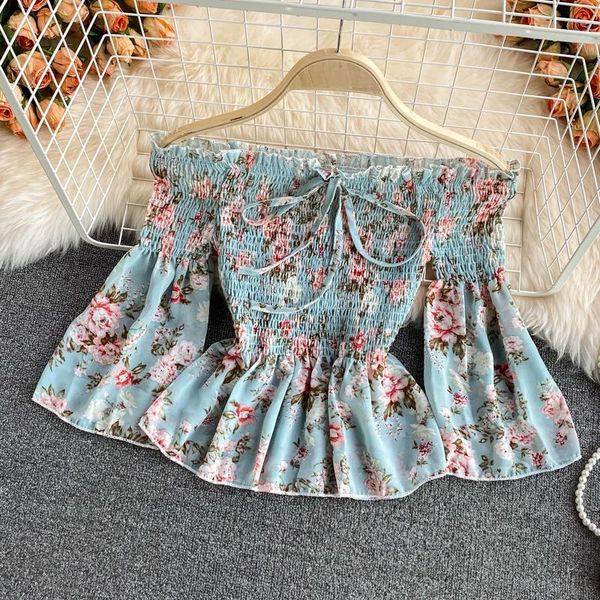 women's blouses & shirts french girl sweet one-shoulder off-shoulder floral chiffon shirt summer style trumpet sleeve slim crop top, White
women's blouses & shirts french girl sweet one-shoulder off-shoulder floral chiffon shirt summer style trumpet sleeve slim crop top, White