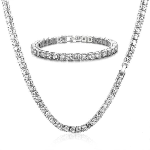 chains 5mm iced out tennis bracelet necklace for men chain rhinestone crystal hip-hop jewelry women choker gifts, Silver 
chains 5mm iced out tennis bracelet necklace for men chain rhinestone crystal hip-hop jewelry women choker gifts, Silver