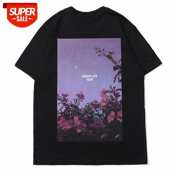 summer european and american simple holiday style printed short-sleeved t-shirt street loose casual flower p printing for men #zn2a, White;black 
summer european and american simple holiday style printed short-sleeved t-shirt street loose casual flower p printing for men #zn2a, White;black