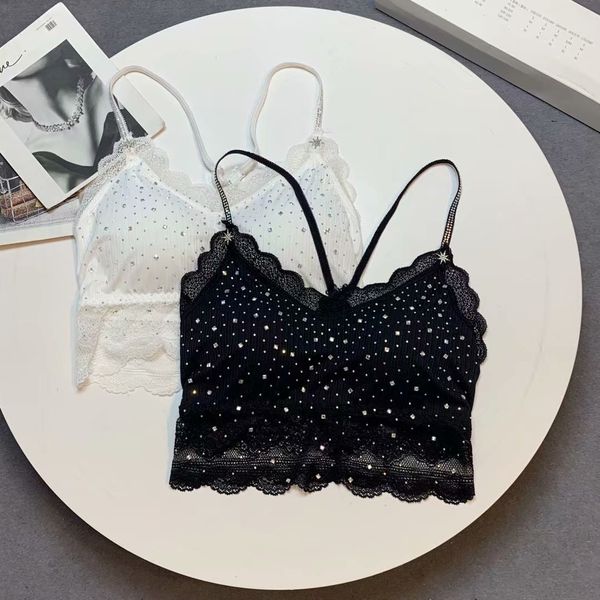 531 spot online selling product heavy industry diamond decorations french lace small sling short ice silk vest ladies small sling, Black;white
531 spot online selling product heavy industry diamond decorations french lace small sling short ice silk vest ladies small sling, Black;white