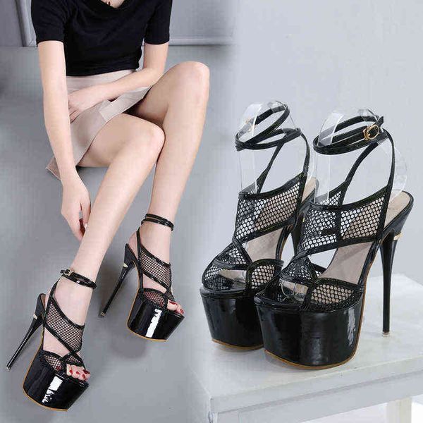 women shoes summer super high heels women's shoes waterproof platform mesh thin heel sandals, Black
women shoes summer super high heels women's shoes waterproof platform mesh thin heel sandals, Black
