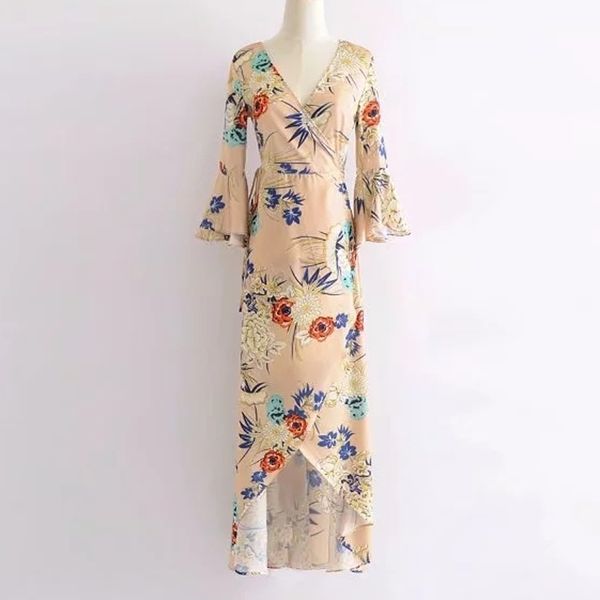 khaki v neck 3/4 flare sleeve floral print maxi long dress summer d0598 210514, Black;gray
khaki v neck 3/4 flare sleeve floral print maxi long dress summer d0598 210514, Black;gray