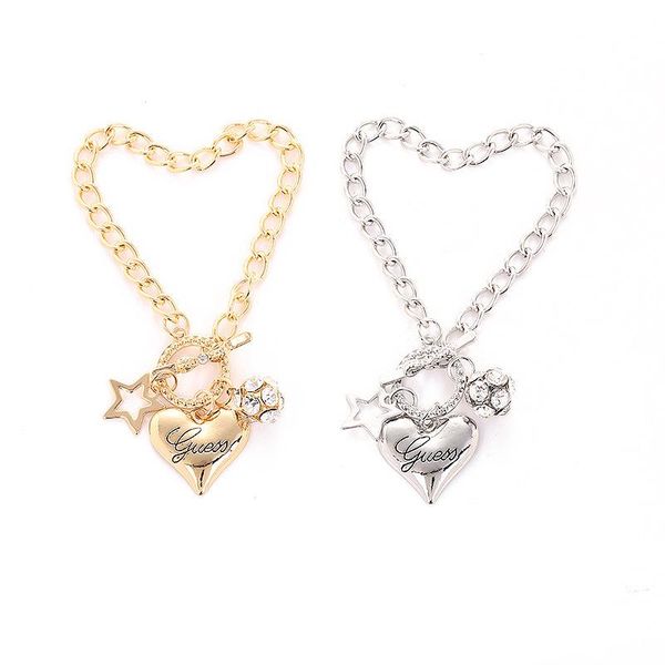 charm bracelets european heart-shaped pendant bracelet women's chain rose gold metal fashion fine birthday party gift jewellery, Golden;silver
charm bracelets european heart-shaped pendant bracelet women's chain rose gold metal fashion fine birthday party gift jewellery, Golden;silver