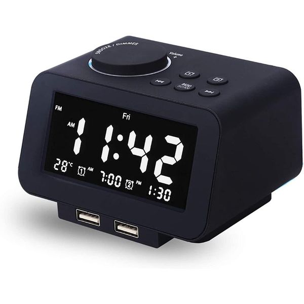 other clocks & accessories digital alarm clock, fm radio, dual usb charging ports, temperature detect, alarms with 7 sounds,us plug
other clocks & accessories digital alarm clock, fm radio, dual usb charging ports, temperature detect, alarms with 7 sounds,us plug
