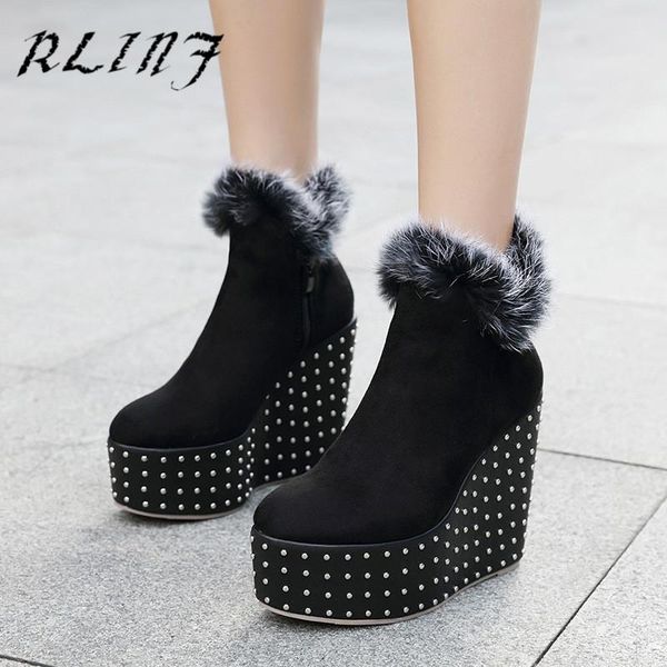 boots rlinf 2021 autumn and winter round head wedge with fur women's super high heel platform women, Black
boots rlinf 2021 autumn and winter round head wedge with fur women's super high heel platform women, Black