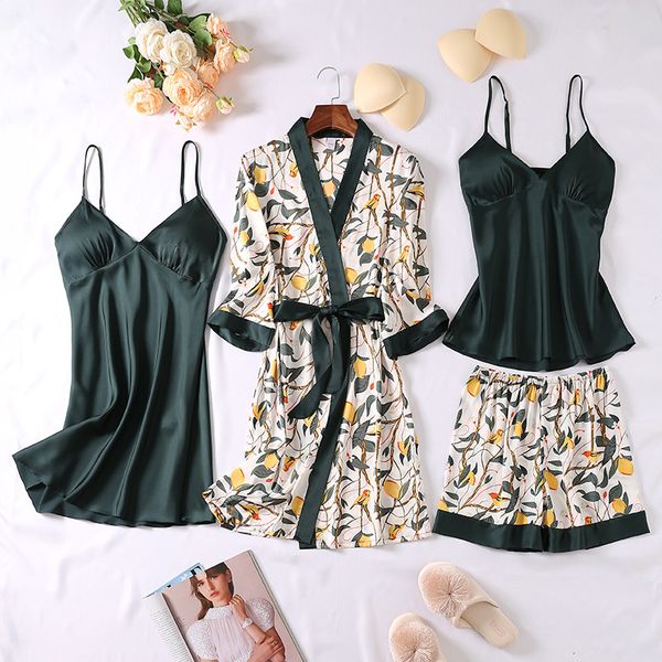 women's sleepwear lisacmvpnel autumn winter print pajamas set with chest pad home wear four piece fashion trend 7v2o, Black;red
women's sleepwear lisacmvpnel autumn winter print pajamas set with chest pad home wear four piece fashion trend 7v2o, Black;red