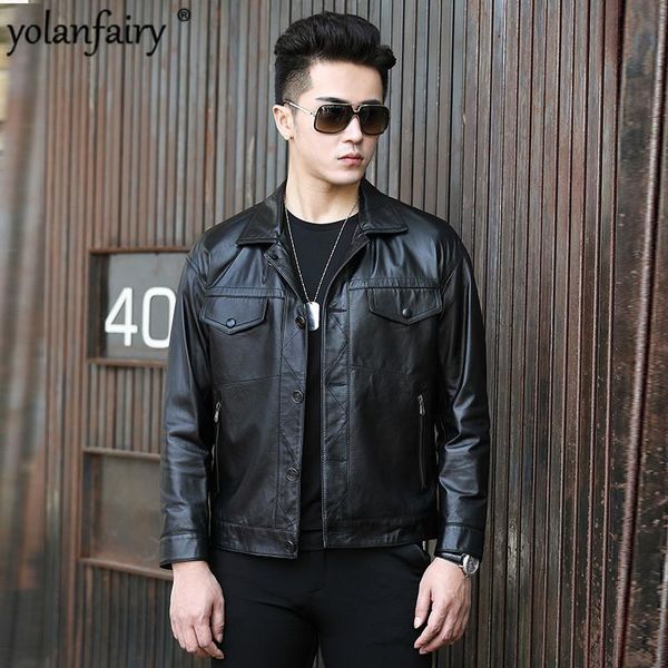 men's leather & faux jacket men 2021 genuine cow vintage spring autumn coat real jackets jaqueta de couro nr55 yy515, Black
men's leather & faux jacket men 2021 genuine cow vintage spring autumn coat real jackets jaqueta de couro nr55 yy515, Black
