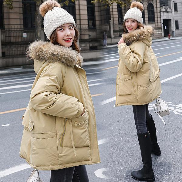 women's down & parkas 2021 autumn and winter style korean big fur collar padded coat short bread, Black
women's down & parkas 2021 autumn and winter style korean big fur collar padded coat short bread, Black