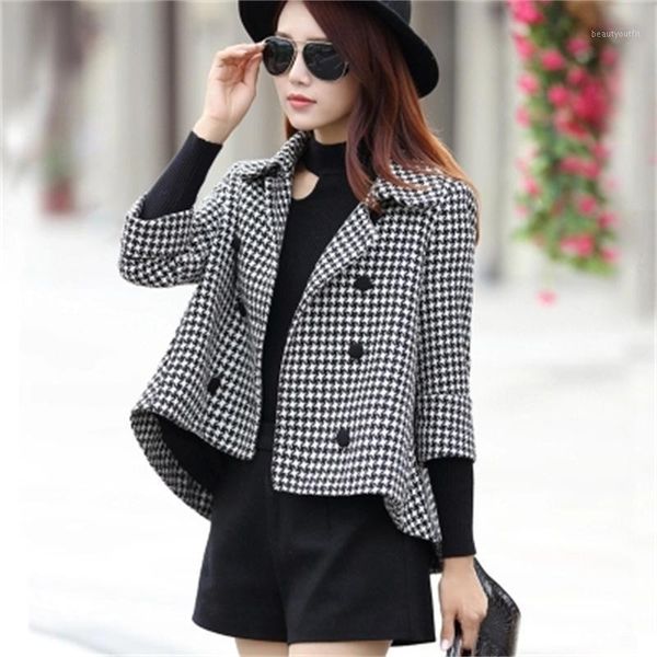 women's suits & blazers plaid female jacket short woolen coat ladies double-breasted women, White;black
women's suits & blazers plaid female jacket short woolen coat ladies double-breasted women, White;black