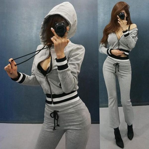 limited full zipper hooded fashion casual suit striped slim hoodie + flared pants cotton two-piece female tide women's two piece, White
limited full zipper hooded fashion casual suit striped slim hoodie + flared pants cotton two-piece female tide women's two piece, White