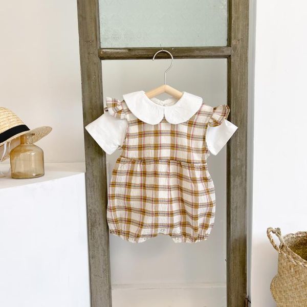 clothing sets arrival toddler baby romper plaid summer girls clothes ruffle jumpsuit cotton kid t-shirt set short sleeve, White
clothing sets arrival toddler baby romper plaid summer girls clothes ruffle jumpsuit cotton kid t-shirt set short sleeve, White
