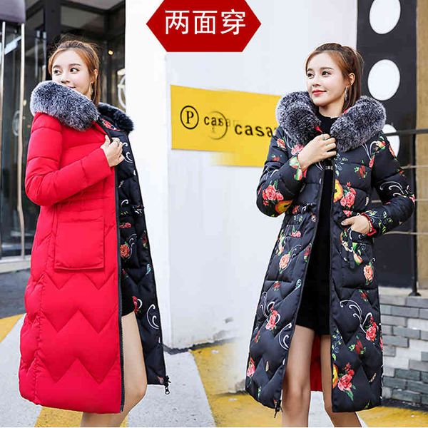 Women Winter jacket Double Two Sides Printing Ladies Coat Cotton Padded Warm Slim Female Parka Medium length Hooded coats, Black
Women Winter jacket Double Two Sides Printing Ladies Coat Cotton Padded Warm Slim Female Parka Medium length Hooded coats, Black