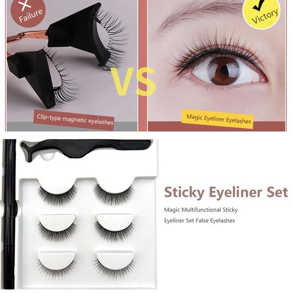 false eyelashes 3/pairs 3d natural thick long waterproof beauty makeup magnetic eyeliner liquid eyelash tweezers set cosmetics
false eyelashes 3/pairs 3d natural thick long waterproof beauty makeup magnetic eyeliner liquid eyelash tweezers set cosmetics