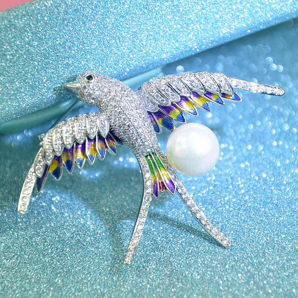 korean version color dripping oil cute little swallow brooch high-grade micro-inlaid zircon pin natural freshwater pearl corsage, Gray
korean version color dripping oil cute little swallow brooch high-grade micro-inlaid zircon pin natural freshwater pearl corsage, Gray