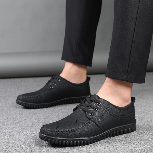 spring and autumn leather shoes men's driving soft soled casual young korean version british busins lace up, Black
spring and autumn leather shoes men's driving soft soled casual young korean version british busins lace up, Black