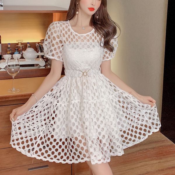 summer women's dress korean round neck slim temperament chic hollow out show thin fashion elegant avant-garde dress vestidos 210515, Black;gray
summer women's dress korean round neck slim temperament chic hollow out show thin fashion elegant avant-garde dress vestidos 210515, Black;gray